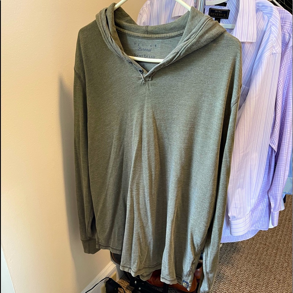 NWOT ! Lucky Brand Green Hoody Sweater